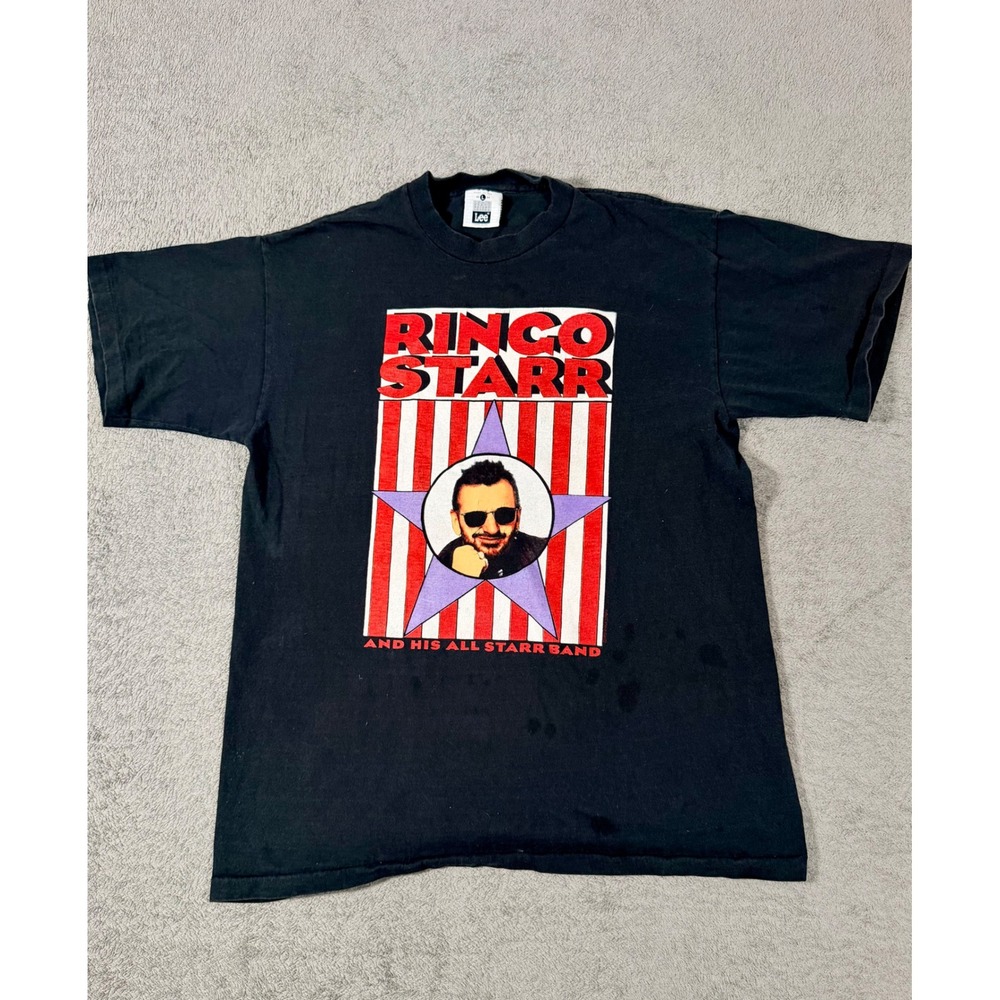 Vintage Ringo Starr All Starr Band Tour T-Shirt Lee Made in USA Black Large